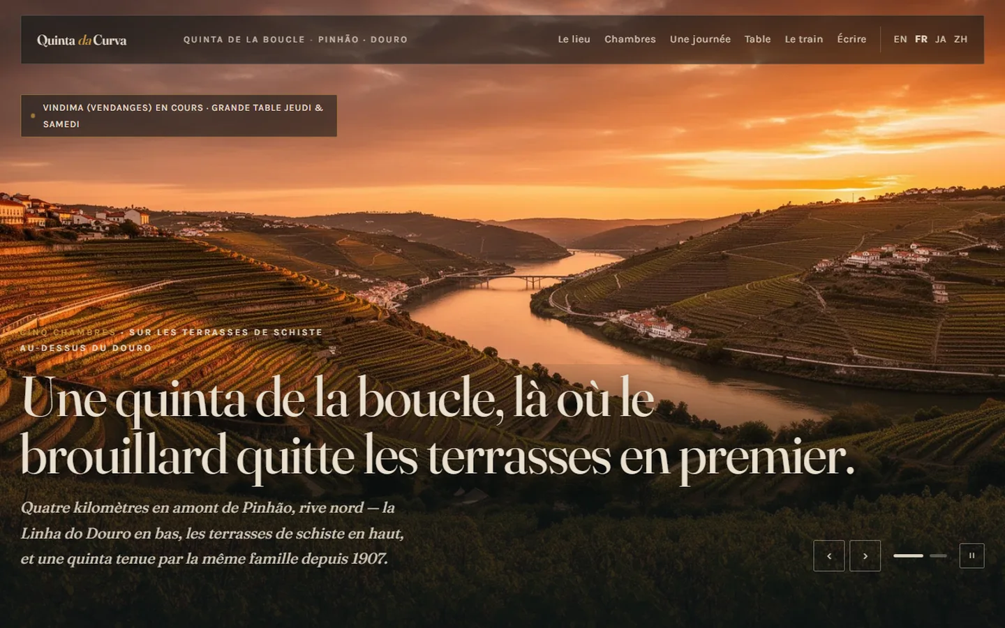 Quinta da Curva — Démonstration de site web