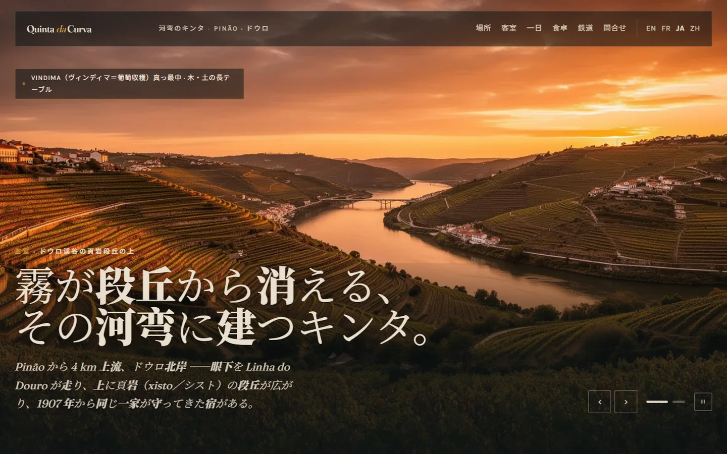 Quinta da Curva — ウェブサイトデモ
