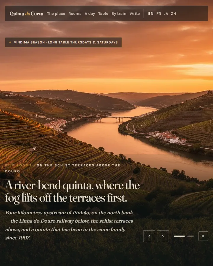 Quinta da Curva demo — a Place-led Initium render